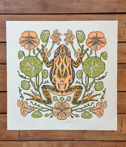 Lithograph Frog Print